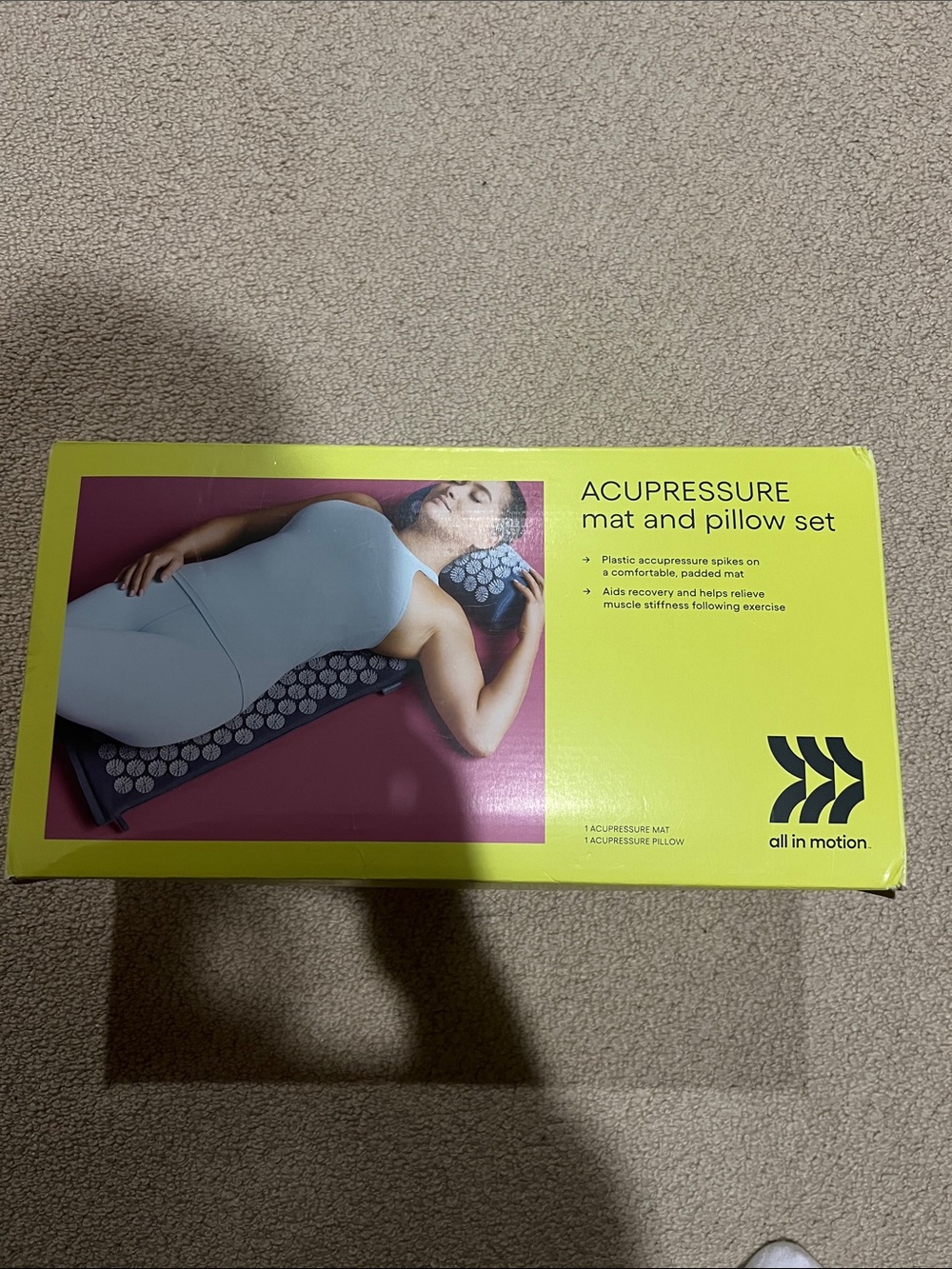 all in motion Acupressure Mat & Pillow Set - Lime Yellow and Magenta Accent